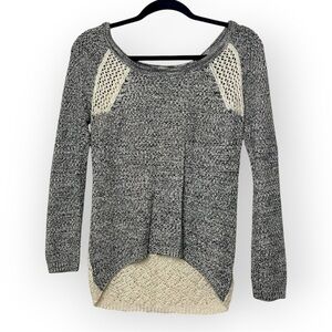 Pink Rose Long Sleeve Sweater with Crochet Back M